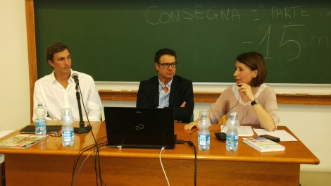 Daniel Fontana a sinistra con il direttore, dott.Balordi e la Prof. Franca Cantoni